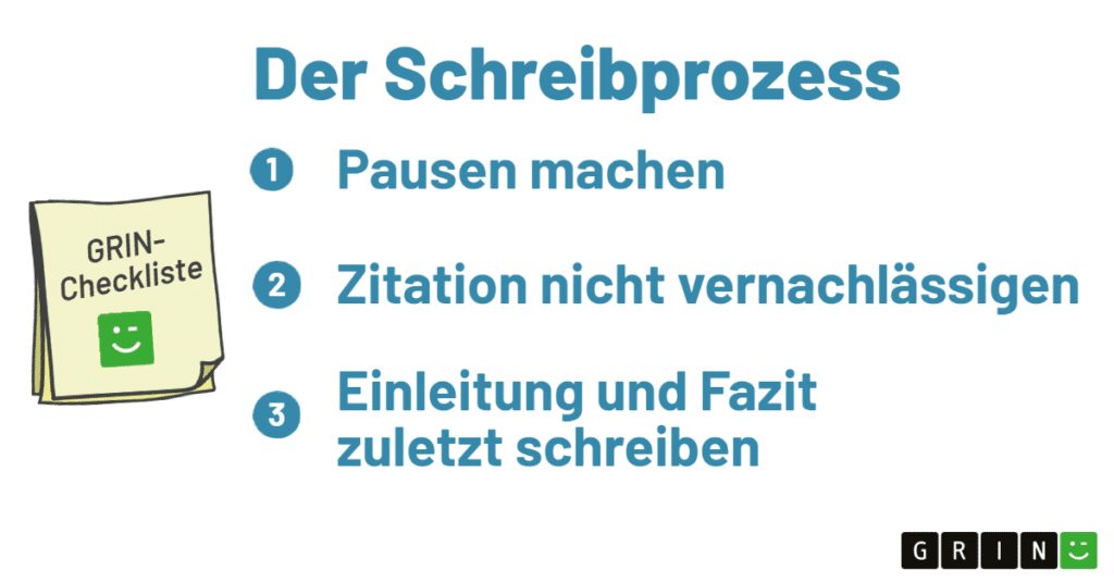 checkliste zum schreiben einer hausarbeit unter zeitdruck grin |