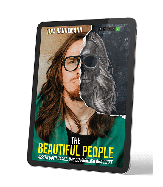 Buchcover The Beautiful People von Tom Hannemann, gezeigt auf einem Tablet