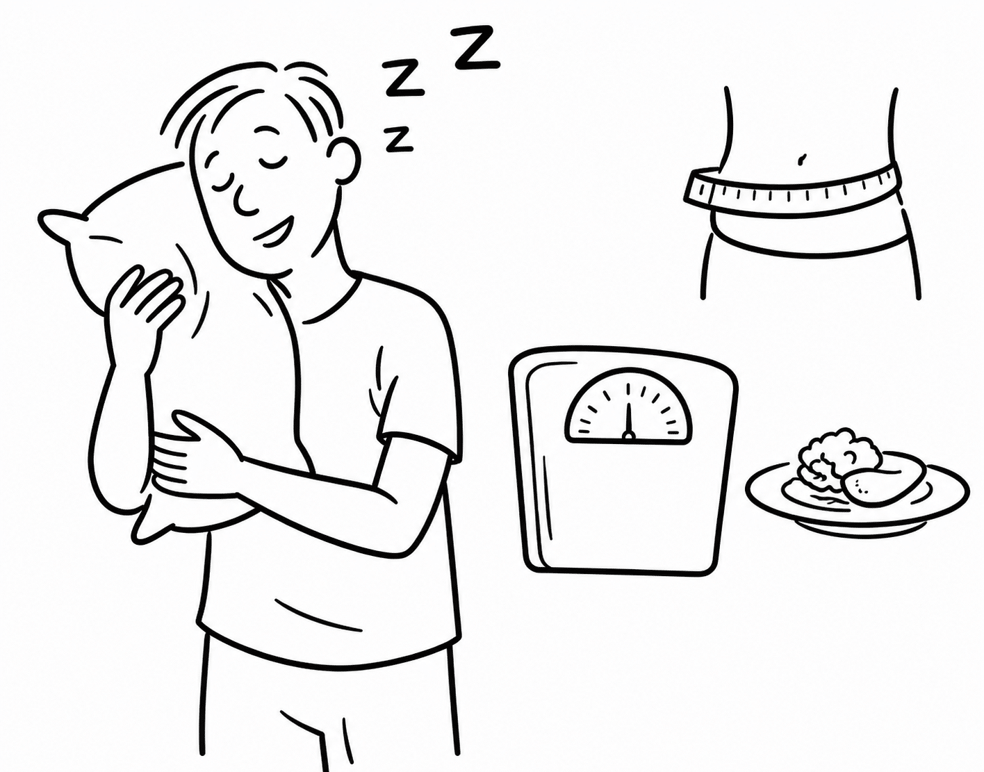 Illustration: Schlank dank Schlaf